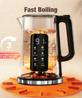 1.7L Electric Kettle With Touch Screen Control, Fast Boil, Auto Shut Off, Double Wall Design, Six Temperature Presets For Tea