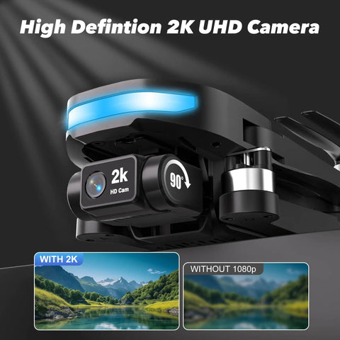 High Def 2K UHD Camera of GPS Drone With EIS 2K Camera And 7.22 Inch Remote Screen FPV RC Drones With AI Track Night Shot Auto Return