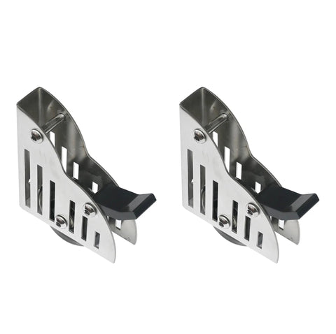 Stainless Steel Rolling Library Ladder Floor Rollers With Brake 2 Pack For Wood Sliding Ladders Brushed Finish Heavy Duty 38mm Wheels