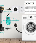 4 Prong To 3 Prong Dryer Adapter Cord Converts 4 Prong Dryer Plug To 3 Prong Wall Outlet, NEMA 10-30P Male To 14-30R Female