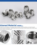 Heat Set Threaded Inserts Kit For 3D Printing M2 To M6 100 Pcs 303 Stainless Knurled Female Inserts For Plastic Parts And DIY Prototyping