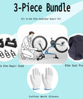 Portable Bike Repair Stand 3 Piece Bundle With Handlebar Jack Stand Cotton Work Gloves And Waterproof Seat Cover