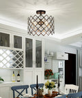 Crystal Chandelier 3 Light Pendant Ceiling Light Modern Fixture for Bedroom Living Room Hallway Kitchen Bar Dining, Slick Clear Glass Shade, Oil Rubbed Bronze Finish, 13 Inch Wide by 10 Inch High, E12 Base, Bulbs Not Included in dining area.