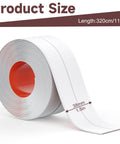 Waterproof Caulk Tape Self Adhesive 2 Rolls White 1.5 Inch By 10.5 Feet Each, roll showing width and length dimensions