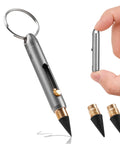 Titanium Mini Infinity Mechanical Pencil Ultra Lightweight Compact Retractable Tip with keychain and two replaceable tips