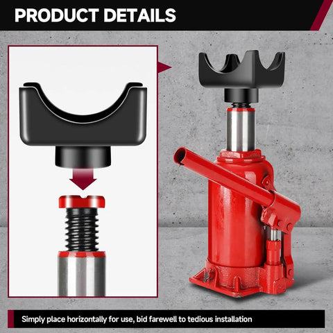 12 Ton Axle Adapter Lifting Saddle for Bottle Jacks, stability and safety, heavy duty steel, black powder coated, product details.