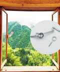 Top Shelf 8 Pack Zinc Coated Steel Window And Door Hooks Paired With Classic Eye Latches Includes Full Mounting Screws close-up view