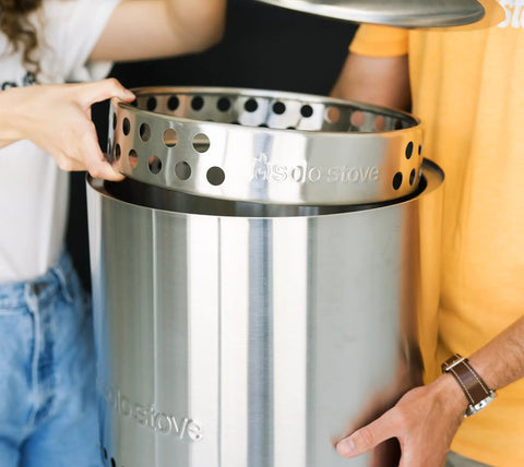 Bonfire Stand For Smokeless Fire Pits And Outdoor Fireplaces Durable 304 Stainless Steel Heat Resistant Portable Elevated Fire Pit Accessory That Keeps Decks And Grass Safe While You Camp Or Grill being assembled