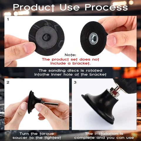 150 Pcs 2 Inch Sanding Discs For Die Grinder Set 150 Grit For Surface Finish with instructions on installation process