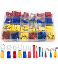 Kickstart Your Projects With These Insulated Butt Piggyback Spade Fork Ring Solderless Crimp Terminals Connectors In A Massive 277 Piece Assortment Kit Covering All Sizes From 22 To 10 AWG For Serious Electricians And DIY Enthusiasts. assorted insulated crimp terminals in organizer box