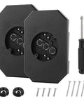 Two Pack Vinyl Siding Mounting Blocks For Half Inch Lap Siding With Built In Electrical Box And Vertical Lamp Mounting Plates For Outdoor Light Fixtures In Black Finish Durable Plastic Construction That Paints To Match Siding Color And Lasts Outdoors, with screws