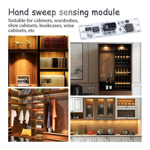 Five Pack High Sensitivity Motion Sensor Module With Hands Free Capacitive Gesture Switching For Automotive And Led Lighting 8 Cm Range 5 Cm Detection Works On 5V 12V 24V Systems 120W Dimmer Control for cabinets and wardrobes
