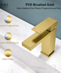 Brushed Gold Bathroom Faucet With Single Hole Lavatory Vanity, Modern Single Handle Sink Faucet Gold, PVD finish close-up