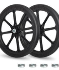 Flat Free Twenty Inch Tire And Wheel Set With Centered Hub Two And Half Inch For Wheelbarrow And Garden Cart Replacement Two Pack