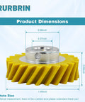 Upgraded Mixer Worm Gear Replacement For Whirlpool And KitchenAid Stand Mixers Fits 4162897 4169830 AP4295669 2 Pack, yellow gear dimensions.