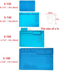 Heat Resistant Silicone Soldering Work Mat For Electronics Repair, Withstand Up To 932 F, Fireproof And Non Slip, size comparison