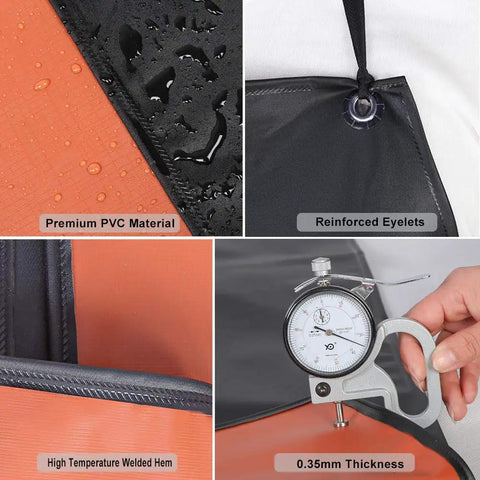 Heavy Duty Black PVC Apron For Kitchen And Workshop Chemical Resistant Waterproof Gear With Extra Long Straps Plus Size Three Pack Tough As Nails Protection No Sweat Cleanup