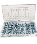 Top Rated 110 Piece Grease Nipple Assortment Kit With One Way Check Valve Stops Backflow For Heavy Duty Hydraulic Car And Truck Maintenance Jobs, plastic case