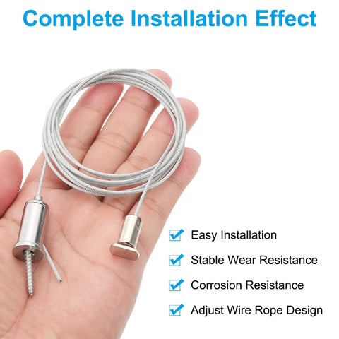 Ceiling Hanging Wire Cable Kit For Pendant Lights And Aquarium Lighting Two Meter Length Two Pack Adjustable Suspension Rope Clamps in hand