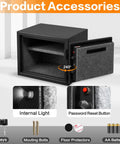 Open 1.2 Cubic Feet Fireproof Safe Box With Digital Keypad Alarm System For Home And Office Use Protecting Money Jewelry