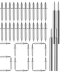500 Piece Double Head Skirting Nails Kit With Sleeve Tool, showing nails arranged with five sleeve tools, for baseboards.