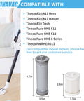 8 Pack Replacement Filter Kit For Tineco A10 A11 Hero Master Pure One S11 S12 X And PWRHERO11 Snap Cordless Vacuums with pre and post filters displayed