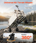 3-in-1 Collapsible Wagon With Wheels, Converts To A 75cm Wide Sofa, Heavy Duty 550lbs 220L Capacity, all-terrain wheels, on rocky shore.