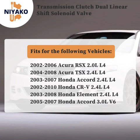 Plug And Play Transmission Dual Linear Shift Solenoid Valve Gasket Replacement For 2003 To 2008 Accord compatibility chart