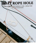 Rugged Aluminum Eyelet Bow Connector For Boats And Yachts, Easy Install And Precision Fit For Rope Anchoring And Guiding, Versatile Marine Hardware Accessory For Secure Mounting And Quick Setup installed on boat deck.