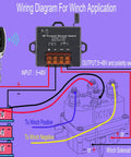 Wiring diagram for Wireless Forward Reverse Remote Switch For DC Motors And Linear Actuators 5V To 48V, 10A, 168 Ft Range