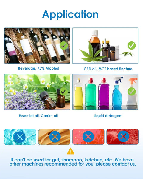 Image illustrating applications for the Eight Channel Peristaltic Liquid Filling Machine Delivers Dead Nuts Precision For Mini Bottles Under Five Ounces.