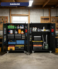 Heavy Duty Rolling Tool Cabinet With Lockable Doors And Pegboard, Rugged Metal Storage On Wheels, 22-Inch Deep, 4 Adjustable Shelves