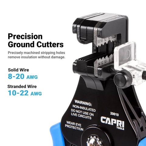 Self Adjusting Wire Stripper With Micro Adjust Knob For Clean Strips From 24 To 10 AWG Crimps Insulated And Non Insulated Terminals