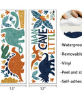 Peel And Stick Dino Footprints Wall Decals For Nursery And Playroom, 35x12 inch, semi-gloss vinyl with jungle theme.