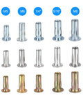 Multi Grip Rivet Nuts 1/4 20 Thread 12 Pieces Pre Bulbed Shank Flat Head Stainless Steel Insert Nuts variety
