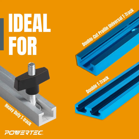 Heavy Duty T Track Kit With 2 Quick Release Toggle Clamps, 60 Lb Holding Capacity, 5/16-18 T-Bolts, Anti Slip Rubber Tips image