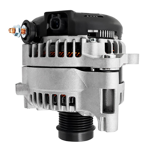 Silver High Output 300 Amp Alternator Replacement For Jeep Wrangler JK 3.6L V6 2012 Through 2018 Drop In Install With OE Style Fit