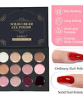 Hema Free Solid Gel Nail Polish Set With 12 Rich Colors For UV And LED Curing Soak Off Cream Gel Polish No Harsh Hema Formula