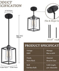 Three Pack Black Pendant Lights For Kitchen Island Industrial Lantern Style Hanging Lamps With Clear Glass Shade specifications