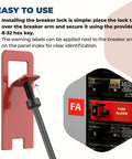 Red Fire Alarm Breaker Lockout Kit With Lock And Tag, Two Complete Sets For Fire Panel Safety, Prevent Accidental Shutdown, Includes Lock Tab, Screw, 8-32 Hex Key And Label Stickers