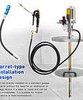 Heavy Duty 50 To 1 Air Operated Grease Pump Kit With 7500 PSI High Pressure Lubrication System, 45416 Model setup