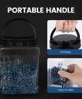 Portable handle jar of Pocket Hole Screws No 8 Size Two And A Half Inch 300 Pcs Heavy Duty Coarse Thread Blue Anti Rust