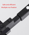 Adjustable Speed Angle Grinder Conversion Kit To Belt Sander Attachment With Multi Angle Setup detail of black metal tensioner bar.