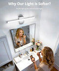 24 Inch Vanity Light Bar Over Mirror LED Daylight 6000K Chrome Bathroom Fixture for Makeup and Grooming in modern bathroom setup