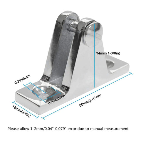 Premium Marine Grade 316 Stainless Steel Boat Hardware Kit With Slide Ends Hinges And Fitting Accessories Perfect For Upgrading Your Yacht Or Bimini Top Rigging In Saltwater Waters 60mm hinge, 22mm fitting