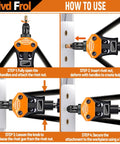 Step-by-step use of Beefed Up 16 Inch Rivet Nut Tool Kit With 15 Metric And SAE Mandrels, 281 Piece Nutsert Nut Kit on metal surface