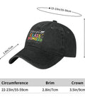 Washed Distressed Low Profile Baseball Cap For Men, Adjustable Buckle Strap, "Class Dismissed" design, size details shown.