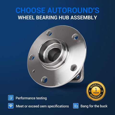 Front Or Rear Wheel Bearing And Hub Assembly For Audi A3 Q3 RS3 S3 And Volkswagen Jetta Tiguan Golf GTI Taos Arteon 2015 Through 2023 Drop In Replacement Kit With Easy Install And Durable Hub Bearing Assembly.