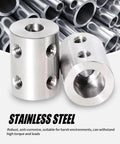 Two Pack 6.35mm To 8mm Bore Rigid Shaft Coupler With M4 Set Screws Stainless Steel for 3D Printers Motors And RC projects