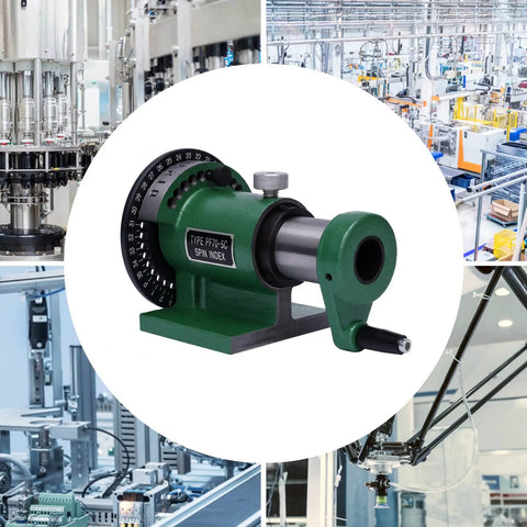 Heavy Duty Cast Steel Spin Indexing Table For Milling And Grinding Machines Vertical Horizontal Precision Workbench Fixture For Shop Crew And Gearheads Built Tough, PF70-5C, close-up view.